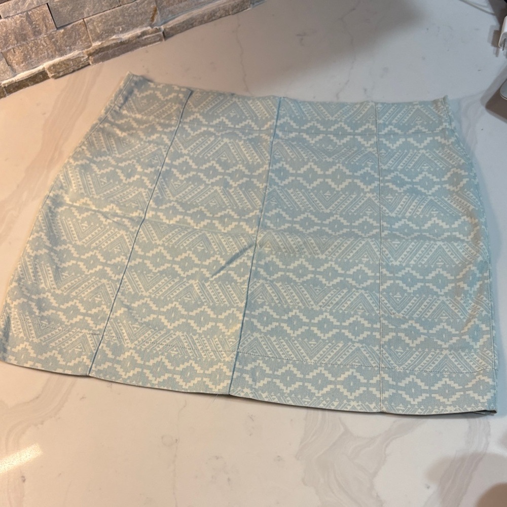 Umgee Light Blue Geometric Mini Skirt